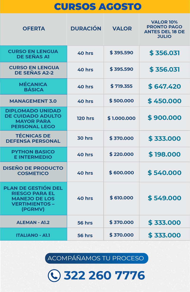 Agenda Diplomados Agosto